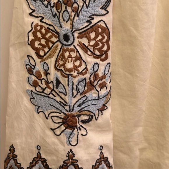 Tory Burch Cream Tunic with Brown and Blue Embroidery - Picture 9 of 12